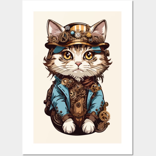 Steampunk, Cat venturer, Victorian Cat Wall Art by CatCoconut-Art